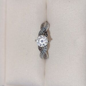 Danbury Mint Mocha Swirl Diamonese Ring Chocolate Faux Diamond Braided 925 Sz 10